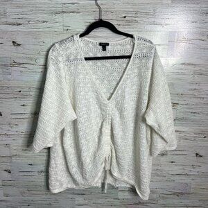 Torrid White Crochet Blouse